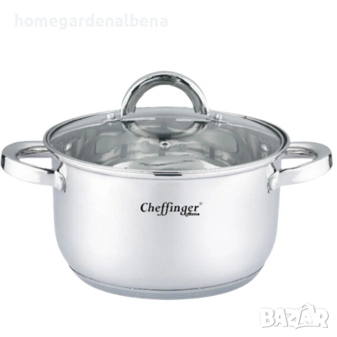 Тенджера неръждаема стомана Cheffinger индукционно дъно стъклен капак 3.9 / 6.5 / 10 л, снимка 4 - Съдове за готвене - 54165730