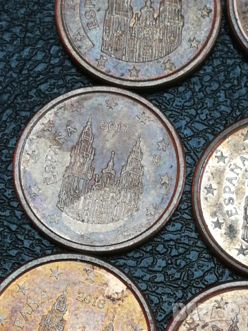 лот от 1 евро-цент Испания-различни години, снимка 6 - Нумизматика и бонистика - 54152467