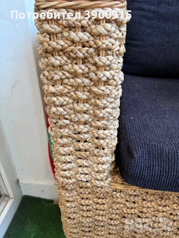 Ратанов фотьойл -обемен и масивен , снимка 2 - Дивани и мека мебел - 54042933