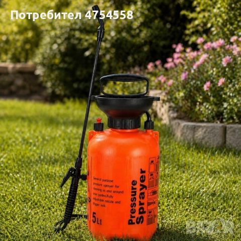 Ръчна градинска пръскачка 5L с метален удължител от неръждаема стомана и регулируема дюза, снимка 2 - Градинска техника - 54482326