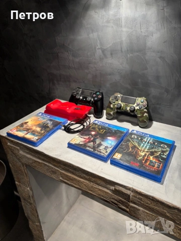Ps4 Slim + 3 игри + охладителна система + зарядна станция, снимка 3 - PlayStation конзоли - 53991500