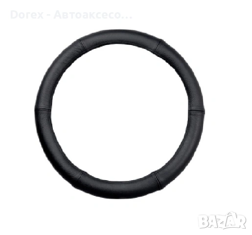 Калъф за волан от естествена кожа - черен, размер M (37-39 см), снимка 4 - Аксесоари и консумативи - 54066403