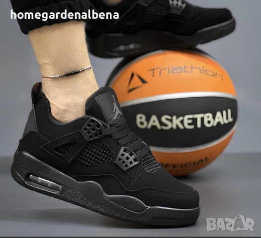 Унисекс маратонки Air Jordan 4 Black Cat — изцяло черни — номера 36-43