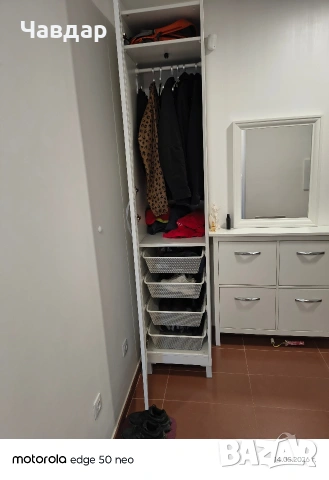 продавам мебели икеа-гардероб, шкаф за обувки,огледало, снимка 4 - Шкафове - 54555162