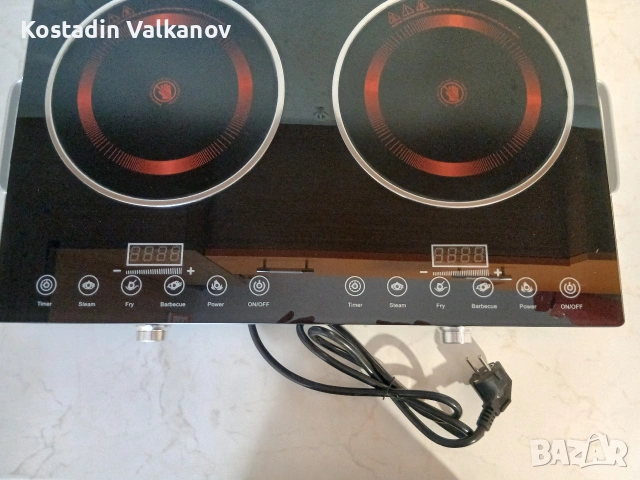 Преносим керамичен котлон 2 зони , снимка 3 - Котлони - 54479484