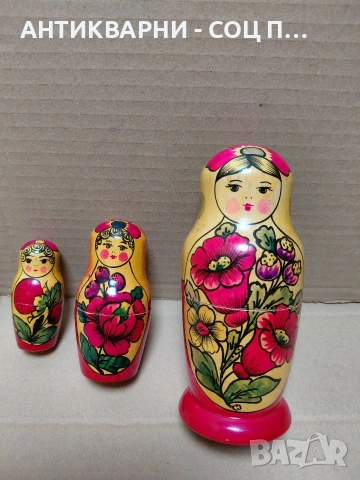 Комплект Соц Стара Руска Дървена Матрьошка. НОМЕР 1031., снимка 10 - Антикварни и старинни предмети - 55236580