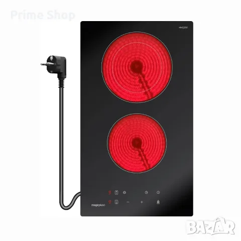 Стъклокерамичен плот 30см, 2 зони, 3400W, Сензорно управление, magicplux