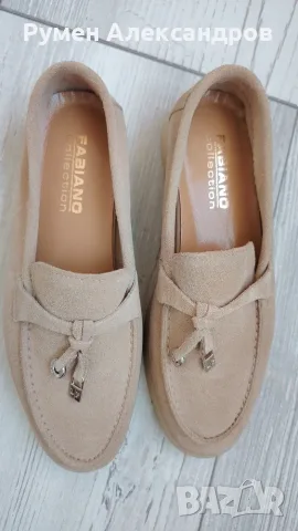 Нови дамски бежови мокасини LORO PIANA by Fabiano EUR37,5, снимка 9 - Дамски ежедневни обувки - 55532669
