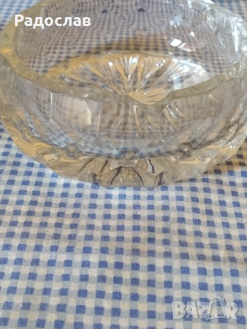 Стар комплект кристален пепелник и чаша , снимка 2 - Други - 55135529