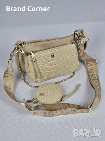 Нова дамска чанта Steve Madden Burgent Bone Croc с портмоне