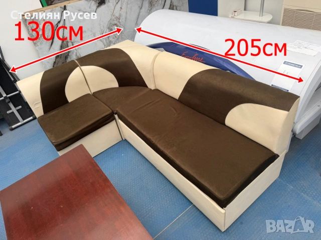 140522  ъглов разтегателен диван 205/130 см -цена 83 евро или 162.33 лв     orh - с издърпваща се ча
