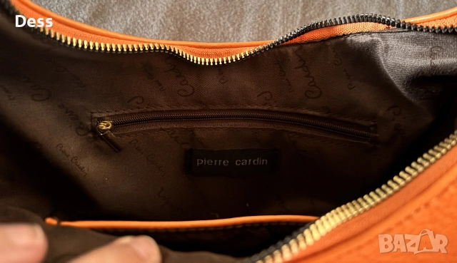 Оригинална оранжева чанта Pierre Cardin, снимка 4 - Чанти - 55178213