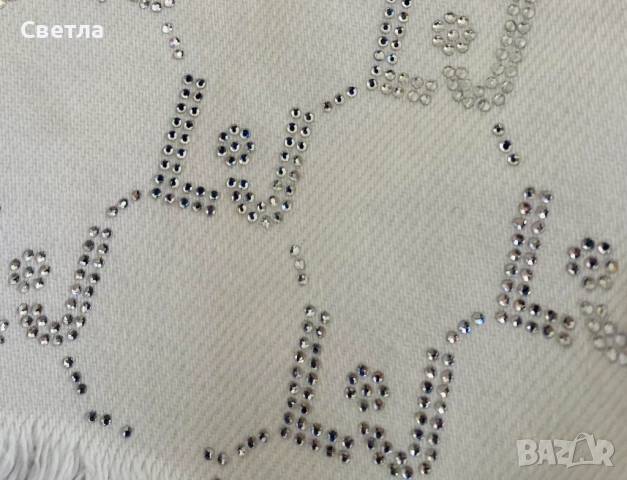 Нови,с етикет,Бели къси панталони LIU JO с апликирано лого-кристали.100% памук,р-р 28,с 50%намаление, снимка 3 - Къси панталони и бермуди - 54158671