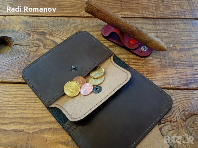 Ръчно изработен мъжки кожен портфейл , снимка 3 - Портфейли, портмонета - 55539595