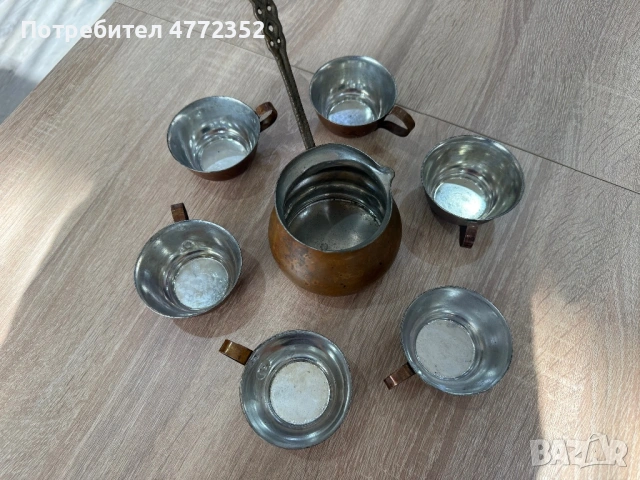 Меден сервиз за кафе, снимка 4 - Антикварни и старинни предмети - 54335712