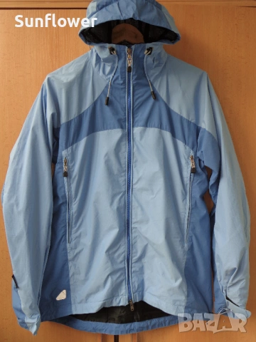 Дамско синьо яке с качулка Haglofs Windstopper, размер UK14 EU40 - L  , снимка 4 - Якета - 54584149
