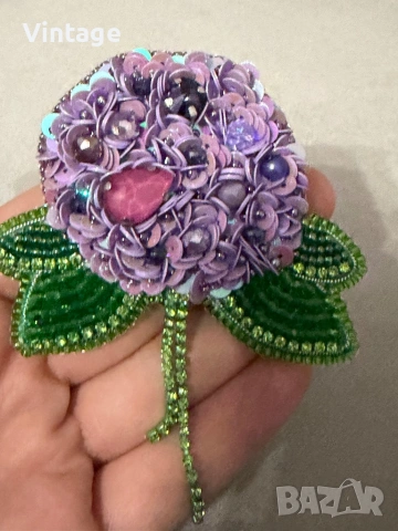 Handmade разкошна брошка - Хортензия , снимка 9 - Други - 54318590