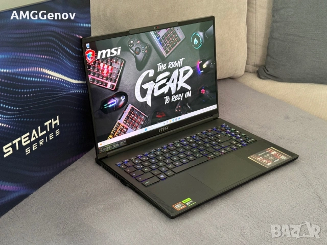 16’QHD+ 240Hz OLED/Ryzen AI 9 HX 370/RTX 5070 TI 12GB/Msi Stealth A16/32GB LPDDR5x /2TB SSD/Гаранция, снимка 4 - Лаптопи за игри - 54931239