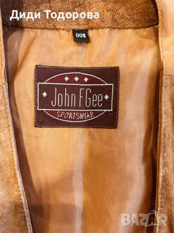 Мъжки велурен елек John F. Gee (Естествен велур), снимка 3 - Други - 55347603