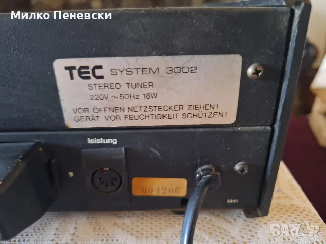 TEC SYSTEM 3002 STEREO TUNER., снимка 6 - Ресийвъри, усилватели, смесителни пултове - 55508043