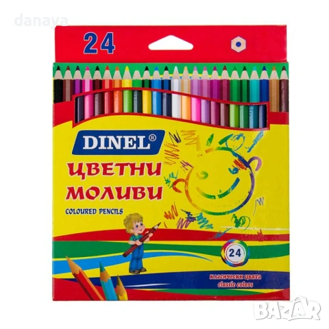 6786 Цветни моливи DINEL, 24 цвята
