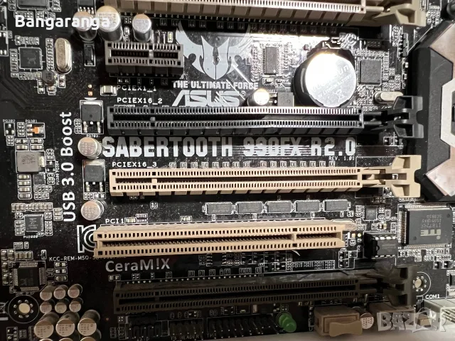 Легендарна дънна платка ASUS SABERTOOTH 990FX R2.0 (Socket AM3+) – Отлично състояние, снимка 3 - Дънни платки - 55467968