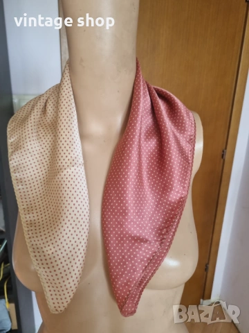 Копринени шалове с точки (различни размери), снимка 8 - Шалове - 54144361