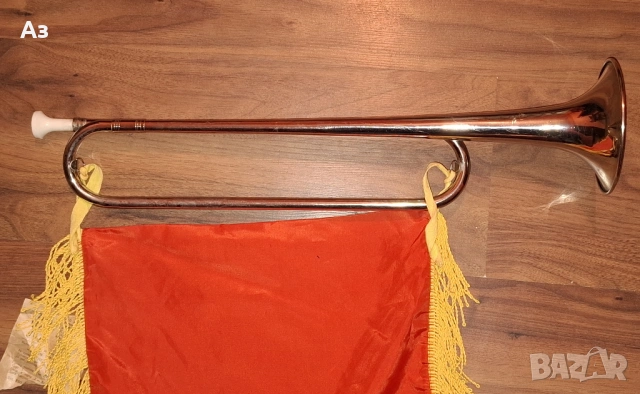 СССР Съветска пионерска тръба със знаме Ленин фанфар тромпет , снимка 4 - Колекции - 54045913