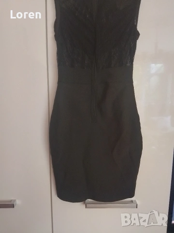 💄💜Като нова!💄💜Рокля бандаж с черна дантела , снимка 6 - Рокли - 54880983