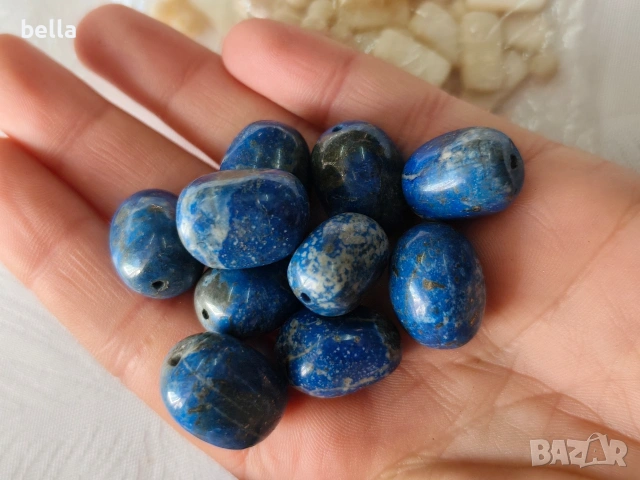 Комплект Естествени Камъни за Бижута: Лапис Лазули и Седеф , снимка 4 - Антикварни и старинни предмети - 54144449