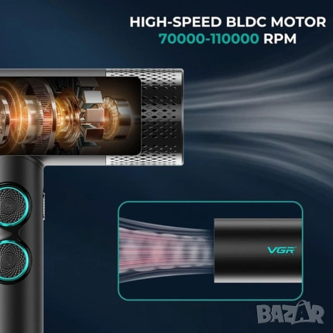 VGR Professional Barber Combo 4в1 Машинка за подстригване  Тример  Фолио самобръсначка сешоар, снимка 7 - Машинки за подстригване - 54079488