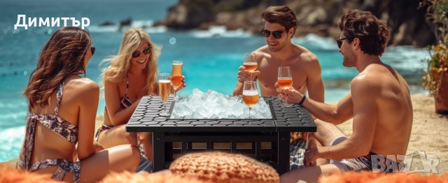 Барбекю 3в1 маса Fire Pit BBQ, ледарка, огнище за външна тераса скара, снимка 3 - Скари - 54266730