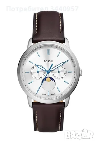 Fossil FS5905 Neutra 42 mm Moonphase Multifunction Black Leather 