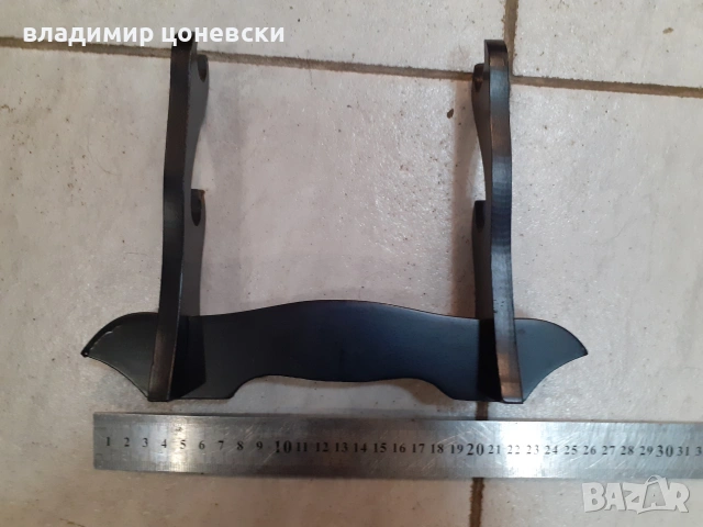 Дървена разглобяема стойка за два броя нож,щик,кортик,пистолет,кама,меч и др., снимка 4 - Колекции - 55000533
