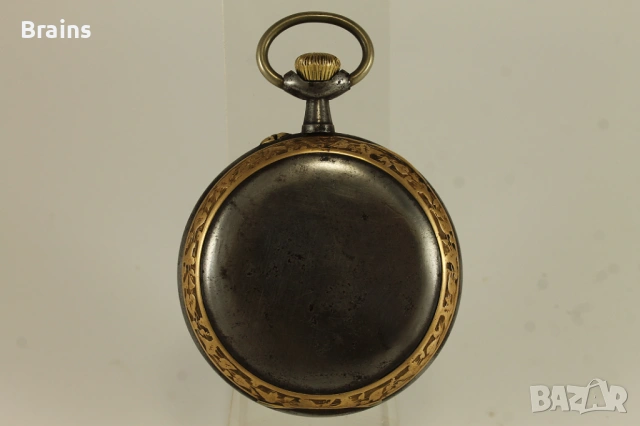 1900's REGULATEUR С Локомотив 68мм Джобен Часовник Декориран, снимка 5 - Джобни - 54894235