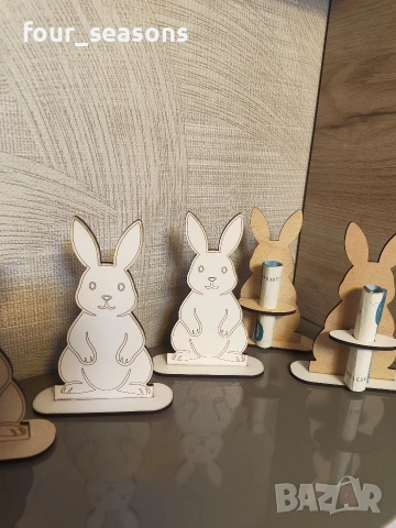 Великденско зайче за паричка -3€  Великденско зайче с билка - 2 €, снимка 2 - Декорация за дома - 54030759