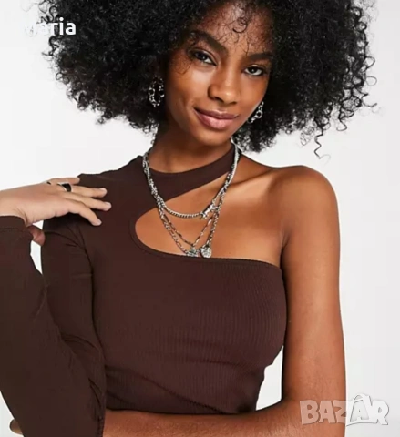 Кафява блуза Bershka