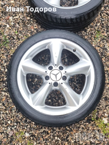 Джанти с гуми 17 " 7.5 J et36 225/45/17 Мерцедес Mercedes w203 w209 w210 w202, снимка 2 - Гуми и джанти - 54550152
