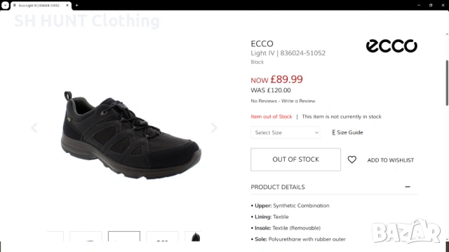 ECCO Light IV GORE-TEX Shoes размер EUR 44 обувки водонепромокаеми - 2707, снимка 2 - Маратонки - 54893737