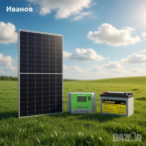 Соларна система за кемпер,вила,палатка.Lifepo4 100Ah,2 панела,контролер,инвертор3000w.