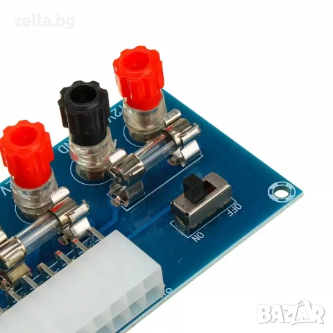 Адаптерна платка за ATX захранване 12V, 5V, 3.3V – с 5A предпазители, LED индикатор и ON/OFF 10395, снимка 4 - Друга електроника - 54692042