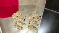Van Cleef & Arpels VCA Gold Diamonds Vintage Alhambra Clips Clover Дамски Обеци, снимка 1