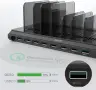Чисто нова зарядна станция органайзер Alxum 120W 10 Ports USB C PD 60W 18W QC 3.0 за лаптопи таблети, снимка 2