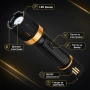 Мощен електрошок лед фенер презареждащ се USB кучегон самозащта кучета, снимка 4