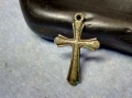 Старинно ЦАРСКА Русия Орнаментирано СРЕБЪРНО КРЪСТЧЕ Кръст СРЕБРО 875 с Печат на Майстора, снимка 1