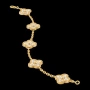 Van Cleef & Arpels VCA 5 Motifs Gold Diamonds Vintage Alhambra Дамска Гривна, снимка 9