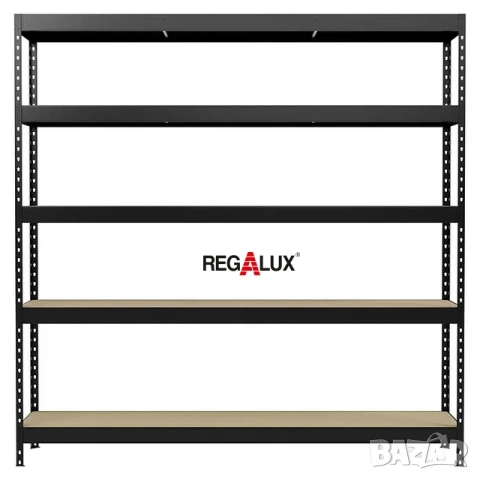 Метален стелаж Regalux 265 - 180х180х40, 5 рафта, цвят антрацит , снимка 3 - Други - 55212327