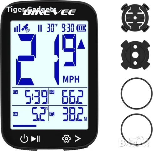 Bikevee BKV-300 GPS Велокомпютър – Безжичен, GPS, IPX7, 2.4" дисплей