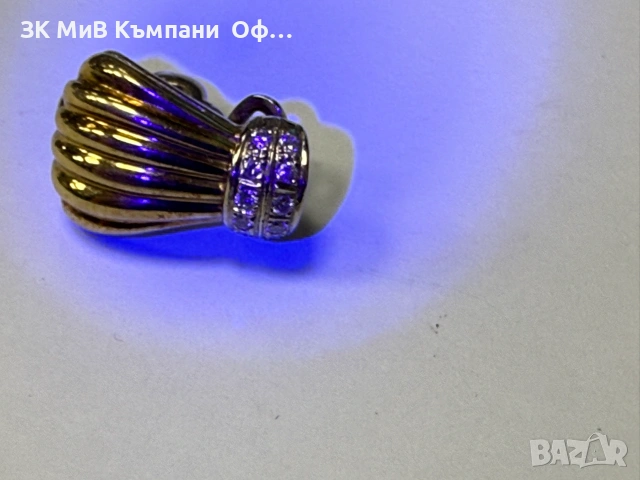 Дизайнерски Златни обеци с диаманти - 8.38 грама - 0.44ct, снимка 4 - Обеци - 55196796