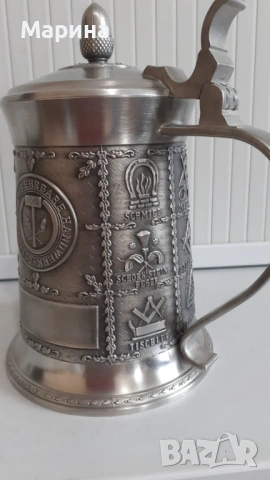 Халба от калай 700 мл,  Antik*Vintage #135, снимка 3 - Антикварни и старинни предмети - 54388627
